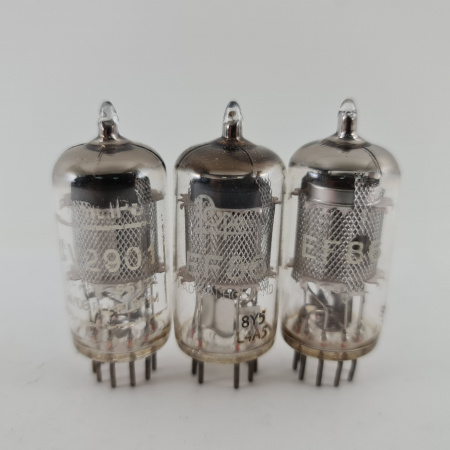 3 X EF86 TUBE. 1960s MAZDA PROD. MESH PLATE. 77. CH165