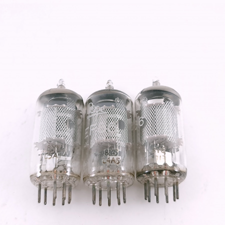 3 X EF86 TUBE. 1960s MAZDA PROD. MESH PLATE. 77. CH165