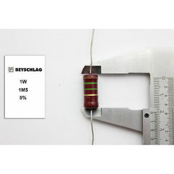 VINTAGE BEYSCHLAG RESISTOR. 1W 1M5 5% *1 PC* NOS (New Old Stock)F231015