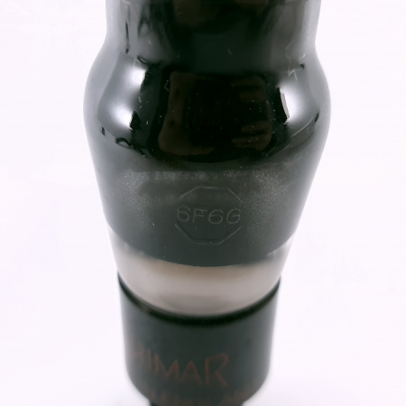 1 X 6F6G BRIMAR TUBE. 1950s PROD. BLACK PLATES. RECTANGULAR GETTER. 57. CH165