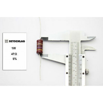 VINTAGE BEYSCHLAG RESISTOR. 1W 47Ohm 47R 5% *1 PC* NOS (New Old Stock)
