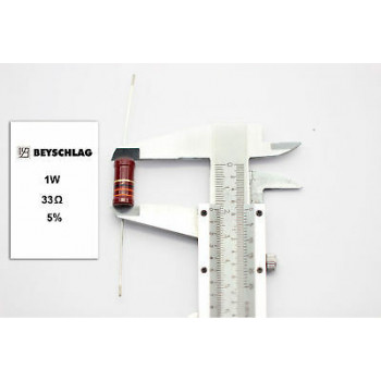 VINTAGE BEYSCHLAG RESISTOR. 1W 33Ohm 33R 5% *1 PC* NOS (New Old Stock)