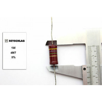 VINTAGE BEYSCHLAG RESISTOR. 1W 4M7 5% *1 PC* NOS (New Old Stock)