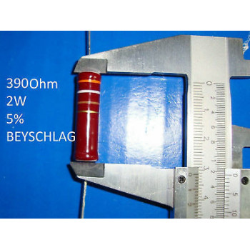 VINTAGE BEYSCHLAG RESISTOR. 2W 390Ohm 390R 5% *1 PC* NEW OLD VERSION+ C1786