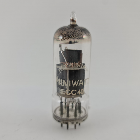 1 X ECC40 MINIWATT TUBE. 1950s PHILIPS PROD. SOLID GETTER. USED. 92. CH165