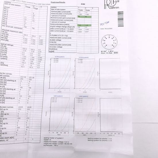 1 X ECC803S TELEFUNKEN TUBE. GOLD...