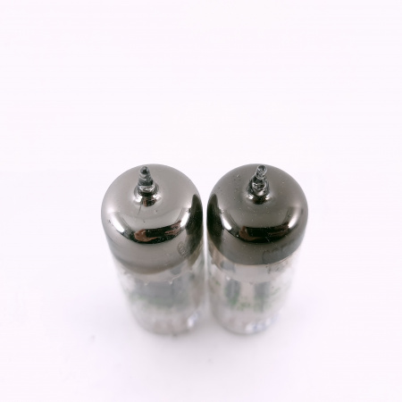 2 X 6350 TUBE. 1950s SYLVANIA PROD. BLACK PLATES. D-G. MATCHED PAIR. 109. CH165