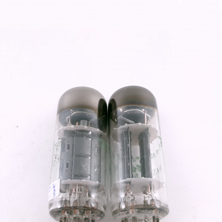 2 X 6350 TUBE. 1950s SYLVANIA PROD. BLACK PLATES. D-G. MATCHED PAIR. 109. CH165