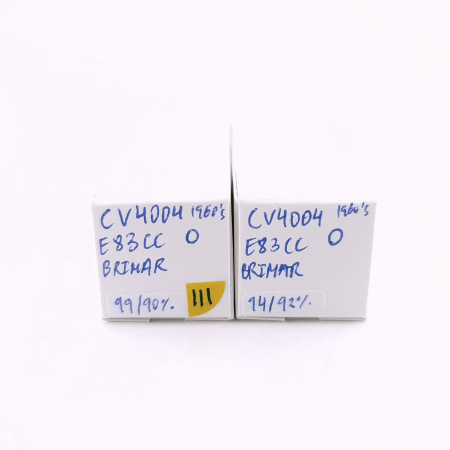 2 X CV4004 / E83CC BRIMAR TUBE. 1960s PROD. MATCHED PAIR. USED. 111. CH165