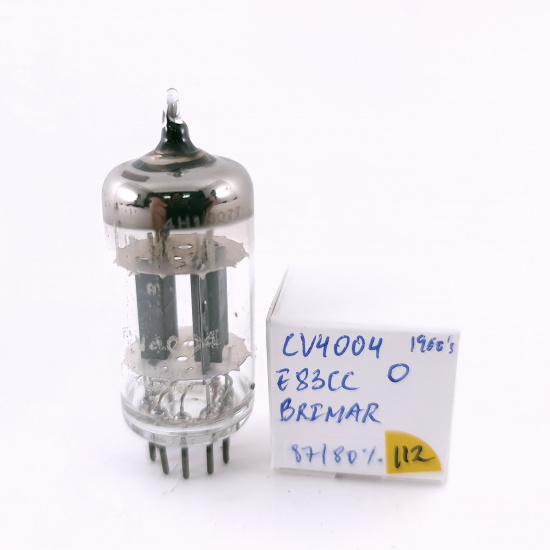 1 X CV4004 / E83CC BRIMAR TUBE. 1960s PROD. USED. 112. CH165