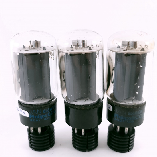 3 X JAN 6L6WGB PHILIPS ECG TUBE....