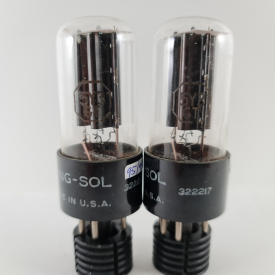 2 X 5Y3GT TUNG-SOL TUBE. 1950s PROD....