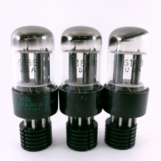 3 X 6188 SYLVANIA TUBE. 1970s PROD....