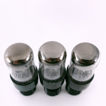 3 X 6188 SYLVANIA TUBE. 1970s PROD. BLACK PLATES. MATCHED PAIR + 1. 120. CH165