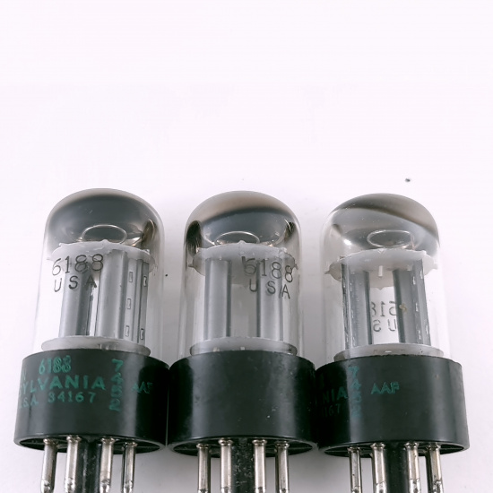 3 X 6188 SYLVANIA TUBE. 1970s PROD....