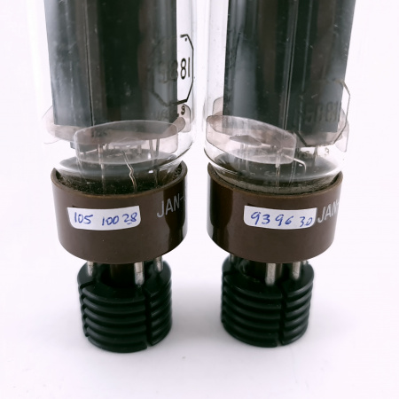 2 X 5881 TUNG-SOL TUBE. 1960s PROD. TRIPLE GETTER. MATCHED PAIR. 125. CH165