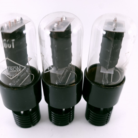 3 X 6V6GT HALTRON TUBE. 1950s JAPAN PROD. BLACK P. D-G. MATCHED TRIO. 127.CH165