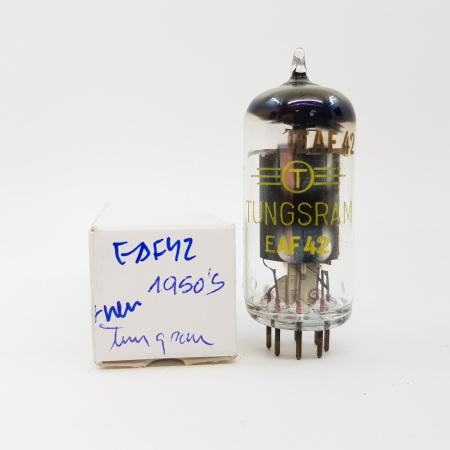 1 X EAF42 TUNGSRAM TUBE. 1950s PRODUCTION. NOS RC19