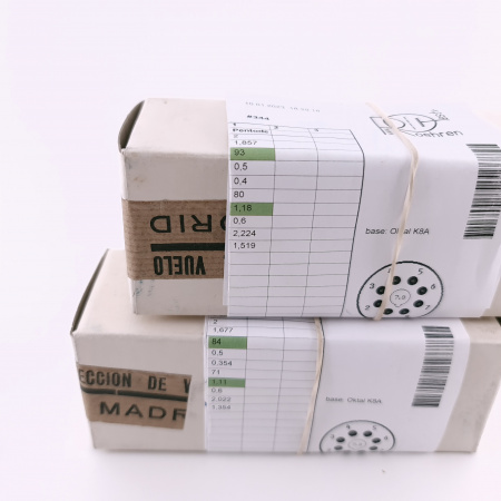 2 X VT74 / KTZ63 MWT TUBE. 1950s PROD. BLACK PLATES. MATCHED PAIR. 14. CH166