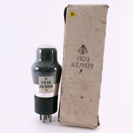 1 X VR38 / 10E/9599 MWT TUBE. 1950s PROD. BLACK PLATES. 13. CH166