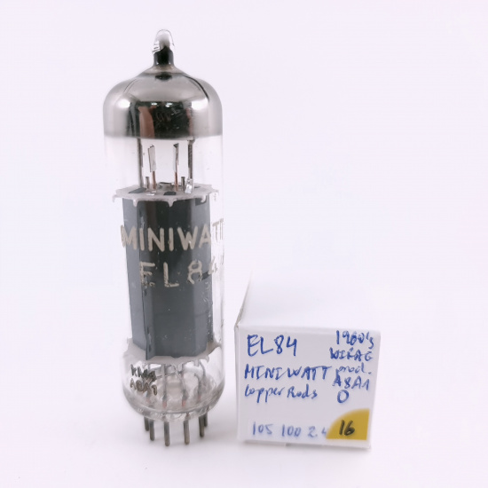 1 X EL84 MINIWATT TUBE. 1960s WIRAG PROD. 105% EMISSION. USED. 16. CH166