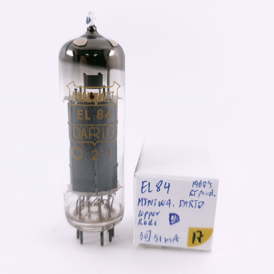 1 X EL84 MINIWATT-DARIO TUBE. 1960s LA RADIOTECHNIQUE PROD. 17. CH166