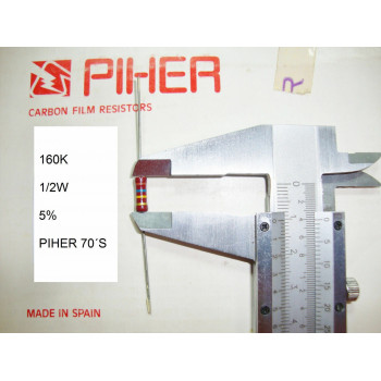 VINTAGE PIHER RESISTOR. 1/2W 160K 5% *1 PC* NEW ORIGINAL 1970´S +