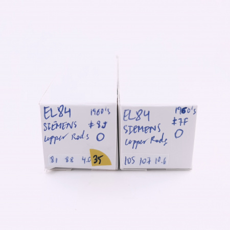 2 X EL84 SIEMENS TUBE. 1960s PROD. COPPER RODS. USED. 35. CH166