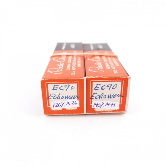 2 X EC90 EDISWAN TUBE. BOXED BLACK PLATE. NOS 126/140%. CJ  ENA