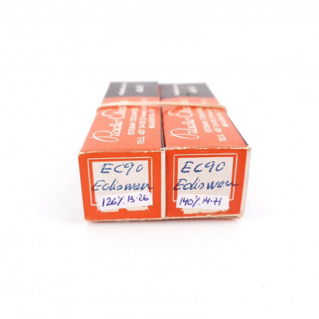 2 X EC90 EDISWAN TUBE. BOXED BLACK PLATE. NOS 126/140%. CJ  ENA