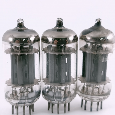 3 X 5687 RAYTHEON TUBE. 1960s TUNG-SOL PROD. 17MM BLACK PLATES. 44. CH166