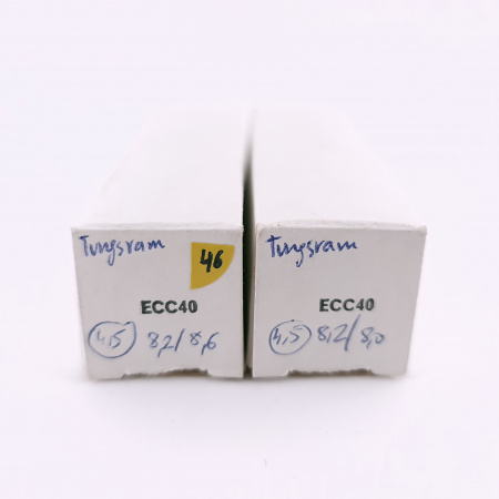 2 X ECC40 TUNGSRAM TUBE. 1960s PROD. COPPER RODS. MATCHED PAIR. 46. CH166