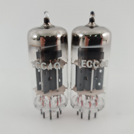 2 X ECC40 TUNGSRAM TUBE. 1960s PROD. COPPER RODS. MATCHED PAIR. 46. CH166