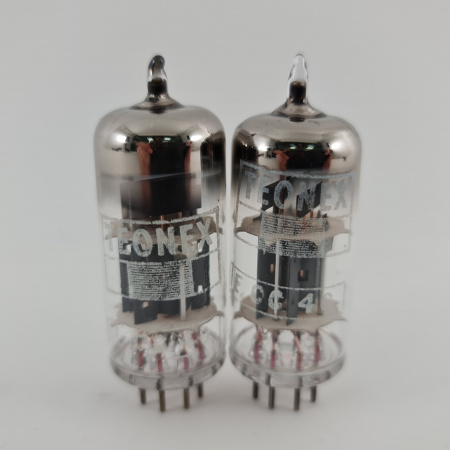 2 X ECC40 TEONEX TUBE. 1960s TUNGSRAM PROD. COPPER RODS. MATCHED PAIR. 48.CH166