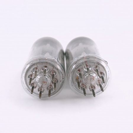 2 X ECC40 TEONEX TUBE. 1960s TUNGSRAM PROD. COPPER RODS. MATCHED PAIR. 48.CH166