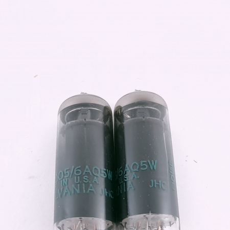 2 X JHS 6005 / 6AQ5W SYLVANIA TUBE. 1964 PROD. BLA. PLA. MATCHED PAIR. 50.CH166