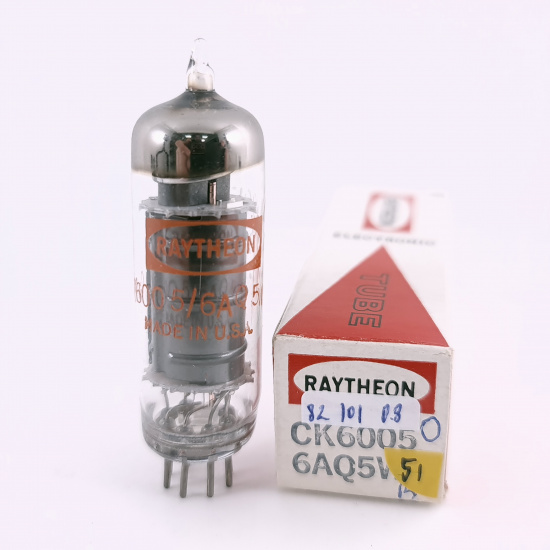 1 X CK6005 / 6AQ5W RAYTHEON TUBE. 1960s GENERAL ELECTRIC PROD. B.P. 51. CH166