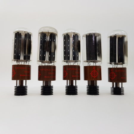 5 X 5R4GYA GE TUBE. NATIONAL BRANDED. 1970s PROD. BLACK PLATES. NOS/NIB. AA  ENA