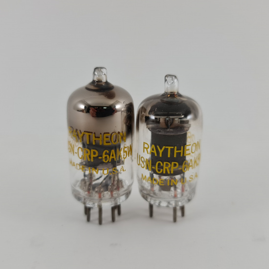 2 X 6AK5W RAYTHEON TUBE. 1950s ARMY...
