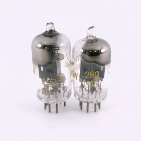 2 X 6AK5W RAYTHEON TUBE. 1950s ARMY PROD. BLACK PLATES. MATCHED PAIR. 54. CH166