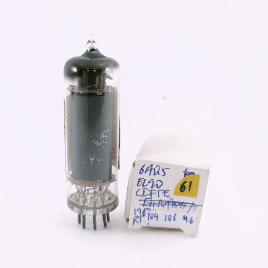 1 X 6AQ5 / EL90 CIFTE TUBE. 1950s RT PROD. RECTANGULAR GETTER. 61. CH166