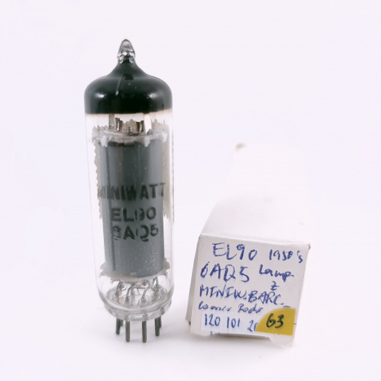 1 X EL90 / 6AQ5 MINIWATT TUBE. 1950s LAMPARA Z PROD. SOLID GETTER. 63. CH166