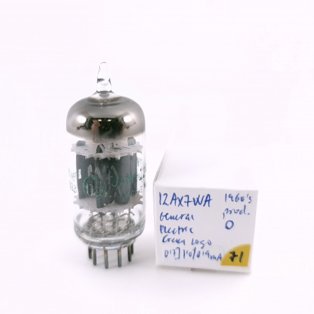 1 X 12AX7WA GENERAL ELECTRIC TUBE. 1970s PROD. USED. 71. CH166