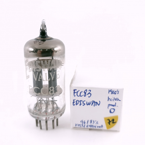 1 X ECC83 EDISWAN TUBE. 1960s BRITISH PROD. 72. CH166