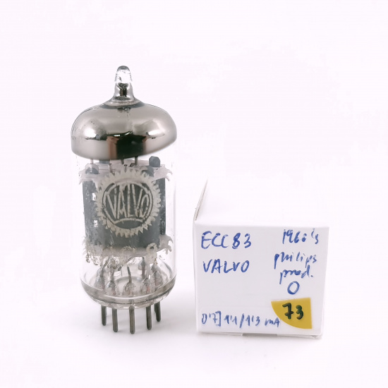 1 X ECC83 / 12AX7 VALVO TUBE. 1960s PHILIPS PROD. USED. 73. CH166