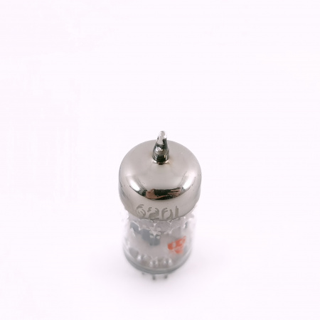 1 X 6201 GENERAL ELECTRIC TUBE. 1950s PROD. BLACK PLATES. 3M. D-G.USED.76.CH166