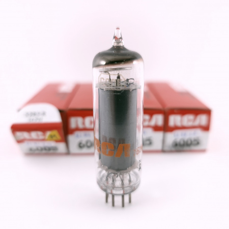 4 X 6005 / 6AQ5W RCA TUBE. 1960s PROD. BLACK PLATES. MATCHED QUAD. 79. CH166