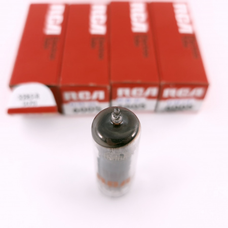 4 X 6005 / 6AQ5W RCA TUBE. 1960s PROD. BLACK PLATES. MATCHED QUAD. 79. CH166