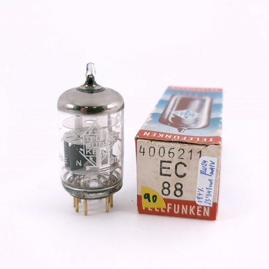 1 X E88C / 8255 SINGLE TRIODE TELEFUNKEN TUBE. 1960s PROD. 3 MICA. GOLD PIN. HIGH GAIN. 90. CH166