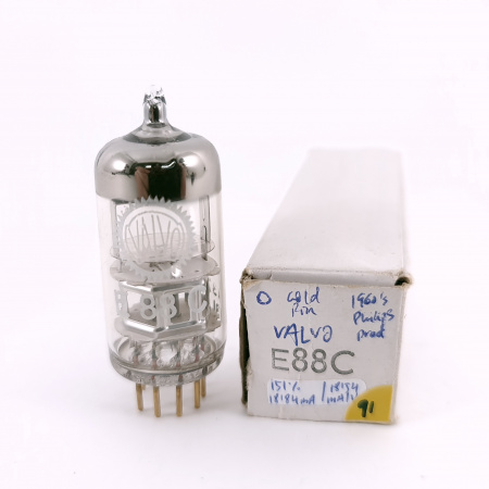 1 X E88C / 8255 SINGLE TRIODE VALVO TUBE. 1960s PHILIPS PROD. 3 MICA. GOLD PIN. HIGH GAIN. 91. CH166